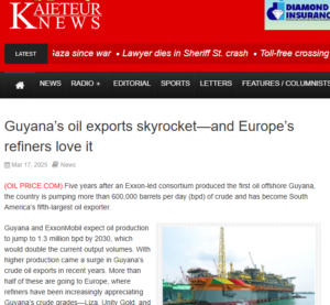 Guyana’s oil exports skyrocket—and Europe’s refiners love it