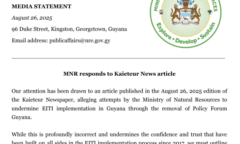 MNR responds to Kaieteur News article